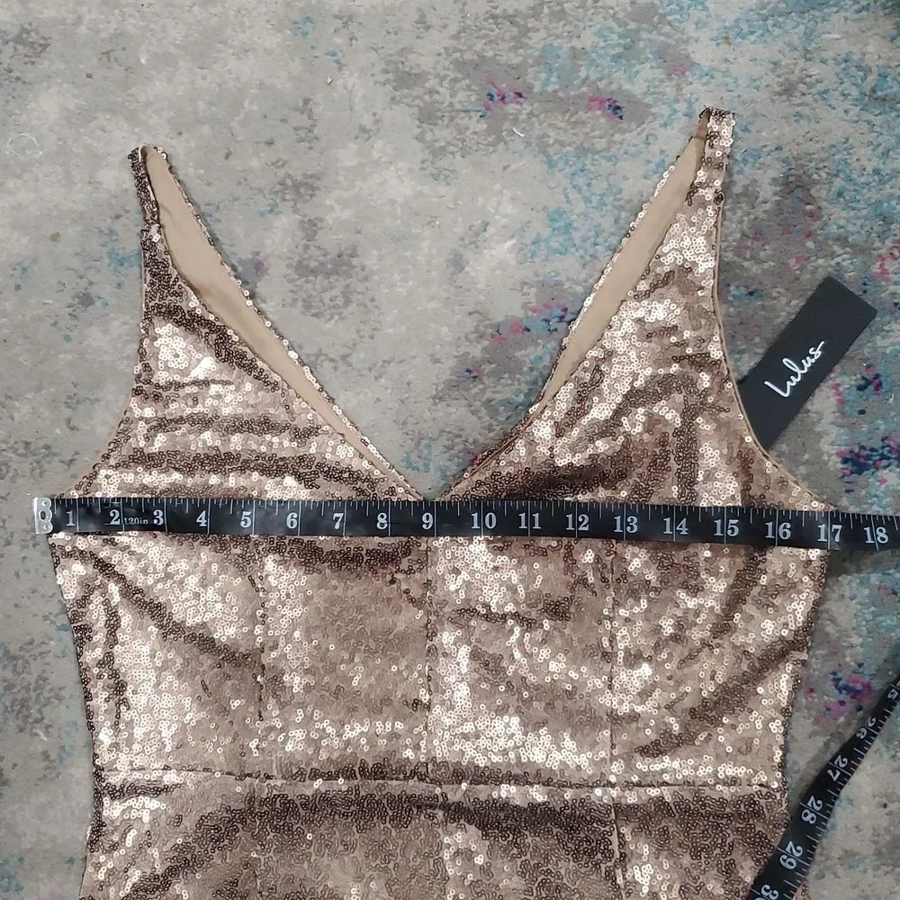 Lulu's Gold Sequin Mini Dress Size M - Picture 13 of 13